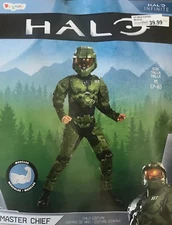 HALO Infinite Master Chief Muscle Jumpsuit Halloween Costume Boys Child M(7-8)
