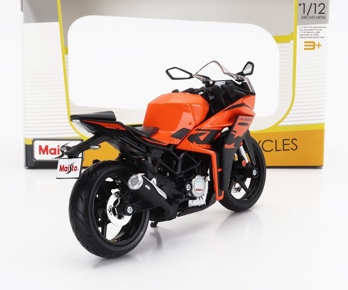 MAISTO 1/12 MOTO KTM RC390 2022 ARANCIO MODELLISMO MODELLINO STATICO DIECAST foto 2