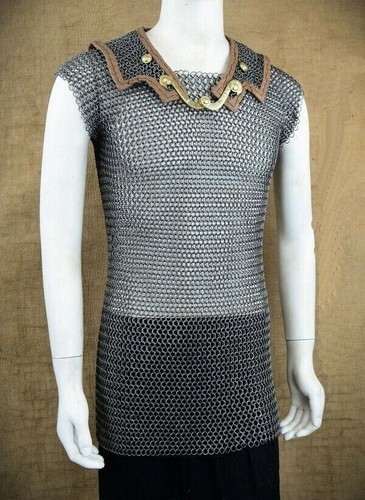 Chainmail shirt butted roman lorica hamata Extra Large size medieval hamata - Picture 9 of 9