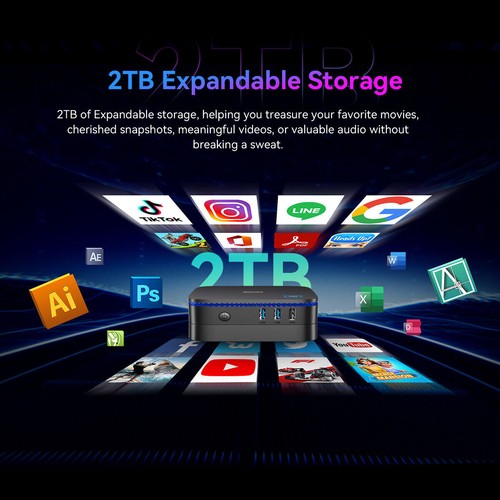 Blackview Mini PC Intel 12th Mini Desktop Computer 16GB DDR4 1TB SSD Home Office - Picture 9 of 11