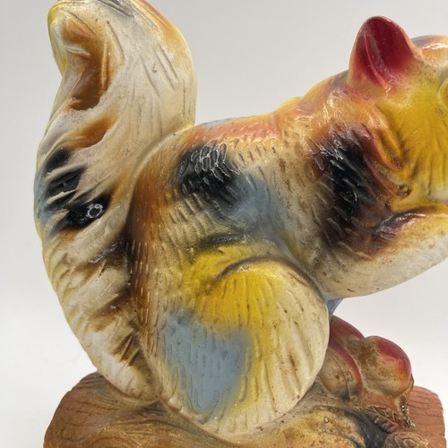 Carnival Chalkware - Colorful Camo Squirrel With Glitter - Great Condition - 10” - Picture 10 of 13