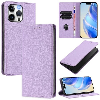 For Motorola Infinix Magnetic Wallet Case Flip Stand lychee grain Leather Cover