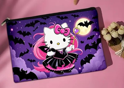 Süße Hello Kitty Halloween Leinwand Kosmetik Aufbewahrungstasche Etui Beutel Reißverschluss