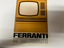 FERRANTI  23" TV TEAK CONSOLETTE TC1124 ADVERTISING BROCHURE SHACK/WALL ART