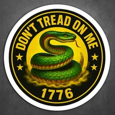 Don't Tread On Me 1776 Gadsden Snake Vinyl Decal Sticker Hard Hat Truck Window