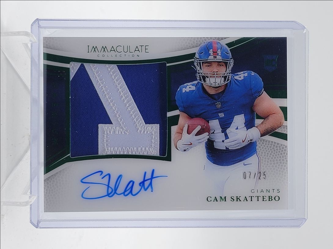CAM SKATTEBO 2025 IMMACULATE RPA ROOKIE PREMIUM PATCH EMERALD AUTO /25 Q6198