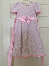 Girls dress white/pink lace with bow Size 4-6years 70 on tag See measurements
