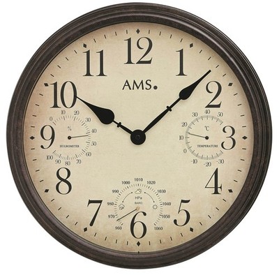 AMS -Quartz-Wanduhr 42cm- 9463 Wanduhr mit batteriebetriebenem Quartzwerk