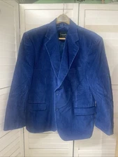 Scandia Woods Blazer Men’s Blue Corduroy Sports Coat Jacket Lined Sz 44