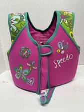 Speedo Youth Girls Swimming Aid Vest Life Jacket Float Pink Size 2-4 Years UV 50