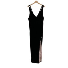 Y2K Large Black Velvet Formal Maxi Gown Romantic Coquette Glam Whimsigoth
