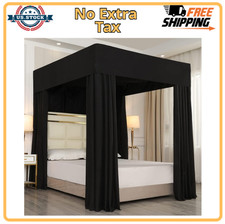 Black Four Corner Post Bed Canopy Bed Curtains Sheer Canopy for Adults Girls ...