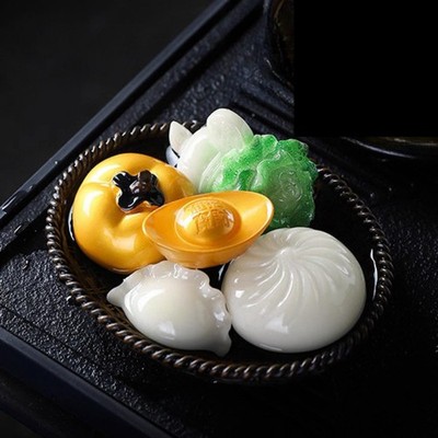 Chinese Color Change Resin Tea Pet Combination 12.5cm 5in Tea Tray