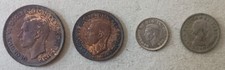 #14 Lot - Set of King George VI English coins - XF/F - 1940-1954