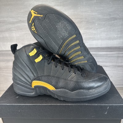Nike Air Jordan 12 Retro GS Black Taxi 153265-071 Size 7Y Sneakers Black  Yellow