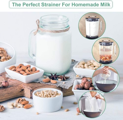 Nut Milk Bags: Reusable 3 Pack, Fine Mesh Strainers for Almond, Soy, Yogurt. - Picture 5 of 12