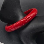 Red Carved Bakelite Bangle Bracelet Vintage Plastic Jewelry