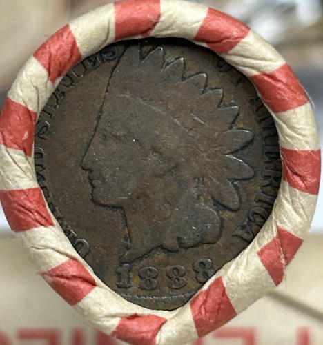 Vecchia Tenuta Rotolo di Penny di Grano Vintage Centesimi-1888 Testa di Indiano Fine Centesimo