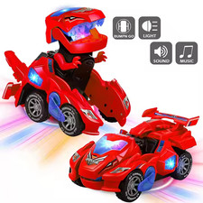 Electric Transforming LED Car Dinosaur Toys With Light Sound Toys Kids Gift