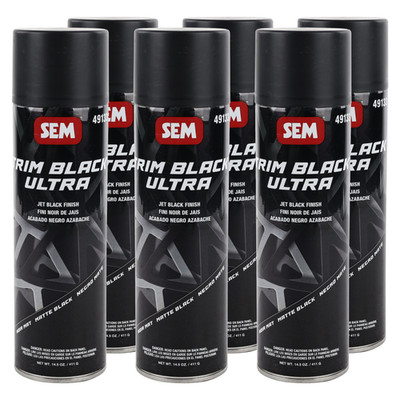 SEM 49133 Matte Black Ultra Automotive Trim Restoration Paint 14.5 oz (6 Pack)