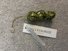 Monsoon Accessorize Peas sequined beaded Christmas tree hanging decoration New