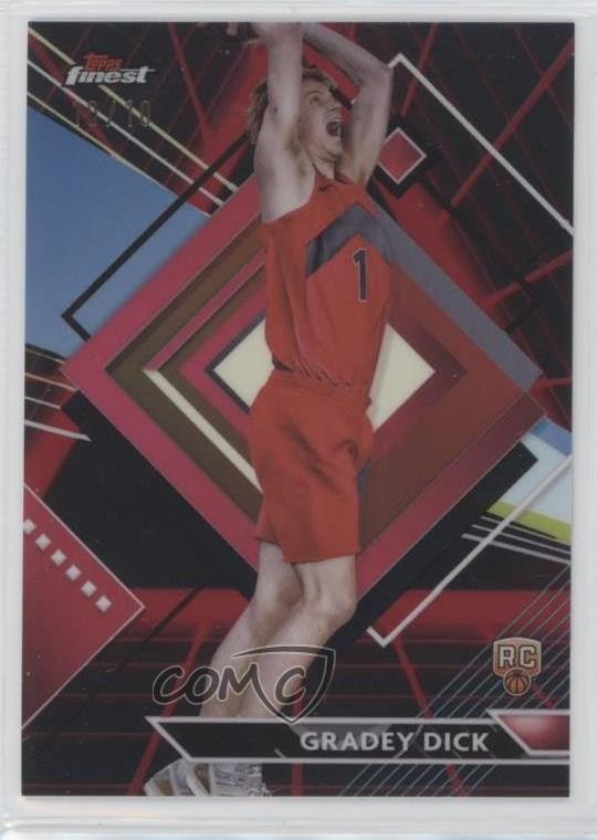 2023-24 Topps Finest Rare Red & Black Vapor Refractor 2/10 Gradey Dick #280 3hd