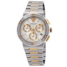 Versace Greca Logo Chronograph Quartz Silver ...