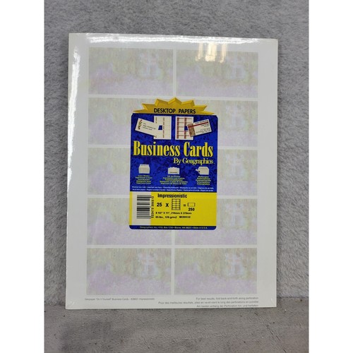 Geographics Impressionistic Business Cards 25 Sheets 250 Cards 39651 Made in USA