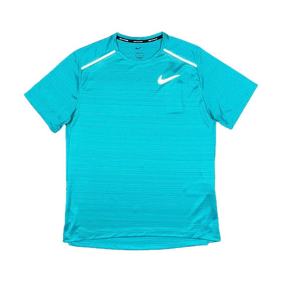 Nike DRI-FIT Miler Running T-Shirt Aqua Blau