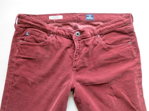 AG Adriano Goldschmied Womens 32R/31 Slim Straight Corduroy The Stevie Jeans Red - Picture 4 of 13