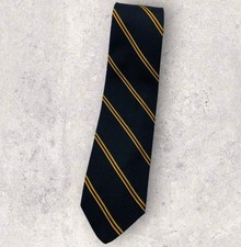 BROOKS BROTHERS VINTAGE Silk Tie USA Black Yellow Red Striped W:3.2" EUC