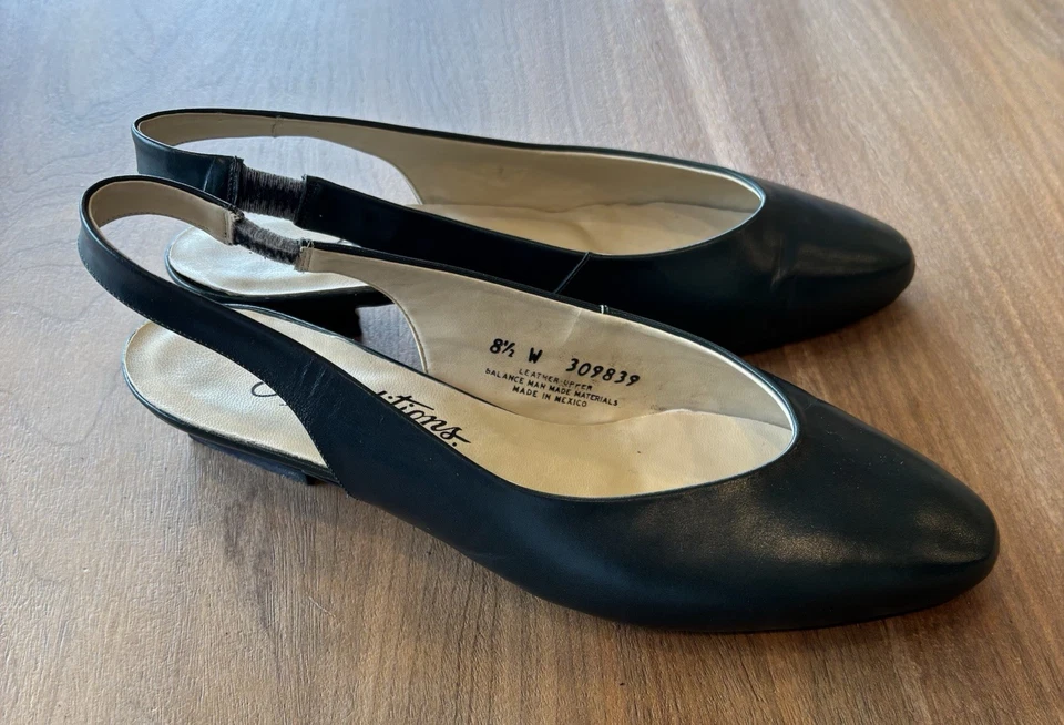 Zapatos de mujer con honda trasera talla 8,5 W, verdes, elegantes, ropa de carrera, dinero antiguo Foto 3 de 4