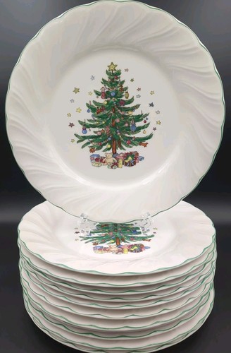 Happy Holidays by Nikko 10 3/4" Essteller 12er Set Swirl Weihnachtsbaum
