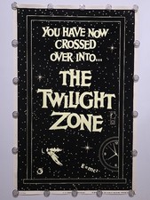 Vintage 1989 The Twilight Zone Flocked Blacklight Poster CBS Inc PF-197 23" x 35