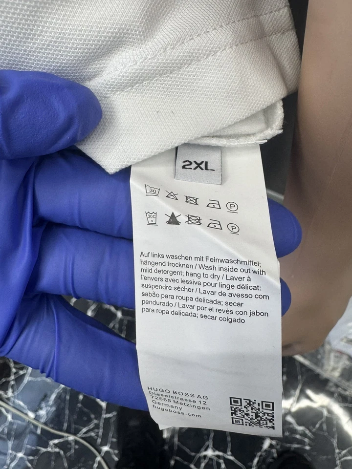 Polo Hugo Boss para hombre (blanco talla 2XL) 100 % algodón 100 % auténtico  Foto 3 de 4