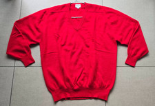 VTG SERGIO 100% Cashmere V-Neck Sweater Men?s Size L Red 2-Ply Double Fil Jumper