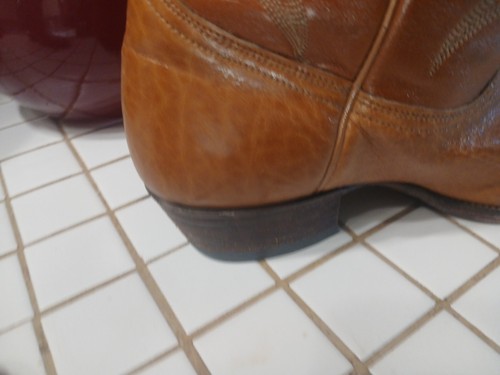 Exotic J Chisholm Ostrich Leather Cowboy Western Boots Size 10.5 D Vintage - Picture 8 of 14