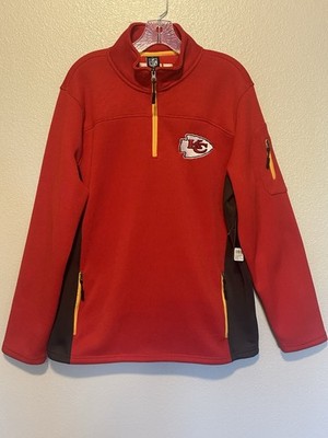 Kansas City Chiefs Adult M NFL Team Apparel Quarter-Zip Jacket Fleece Lining NWT