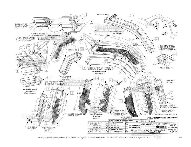 1969-1970 Dodge Plymouth Conjunto de Carroceria Manual Polara Monaco Fury Visualizações Explodidas - Imagem 4 de 4
