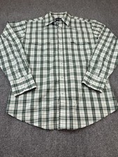 Wrangler Mens Shirt Large Western Plaid Long Sleeve Pearl Snaps