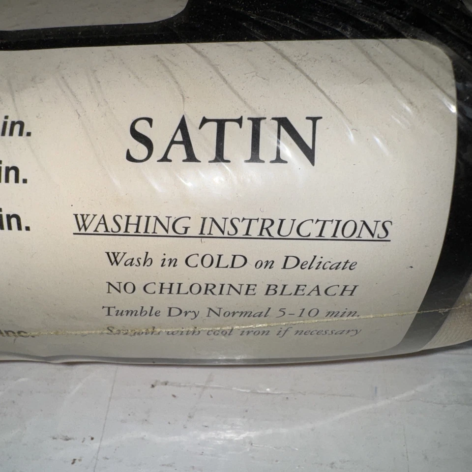 Conjunto de lençóis de cetim vintage Royal Linens tamanho completo marfim luxo 1988 EUA NOS - Imagem 4 de 4