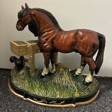 Vintage Large Cast Iron Horse Doorstop NIB  Free Shipping 
