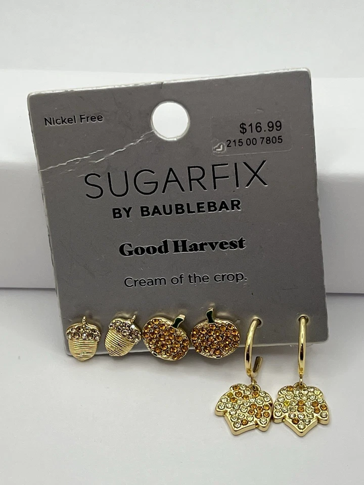 Sugarfix by Baublebar Good Harvest-Acorn-Pumpkin-Leaf-Fall Pierced Earrings - Image 3 of 4