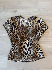 Fashion 2 Fashion Y2K Leopard Print Baby Tee Made in USA Size L
