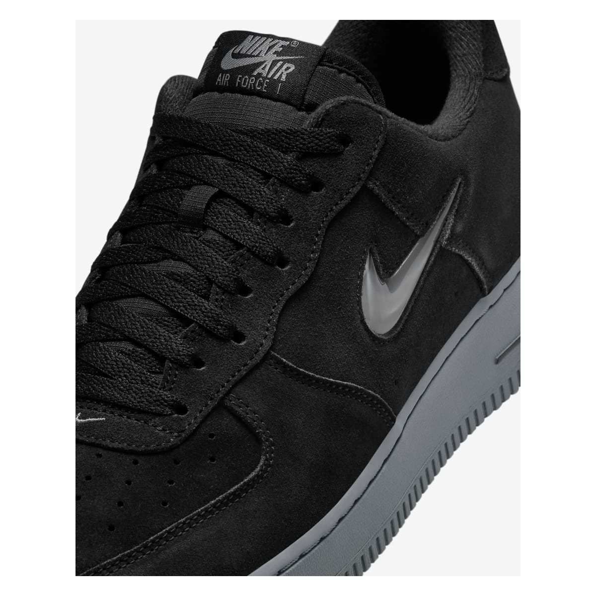 靴 Nike Air Force 1 Low Black Nike Air Force One Low Jewel Black Shoes Grey Swoosh Top Sneakers