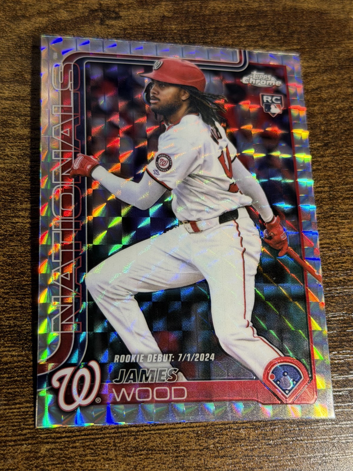 JAMES WOOD 2025 Topps Chrome Update #USC95 Nationals Rookie Silver Geometric