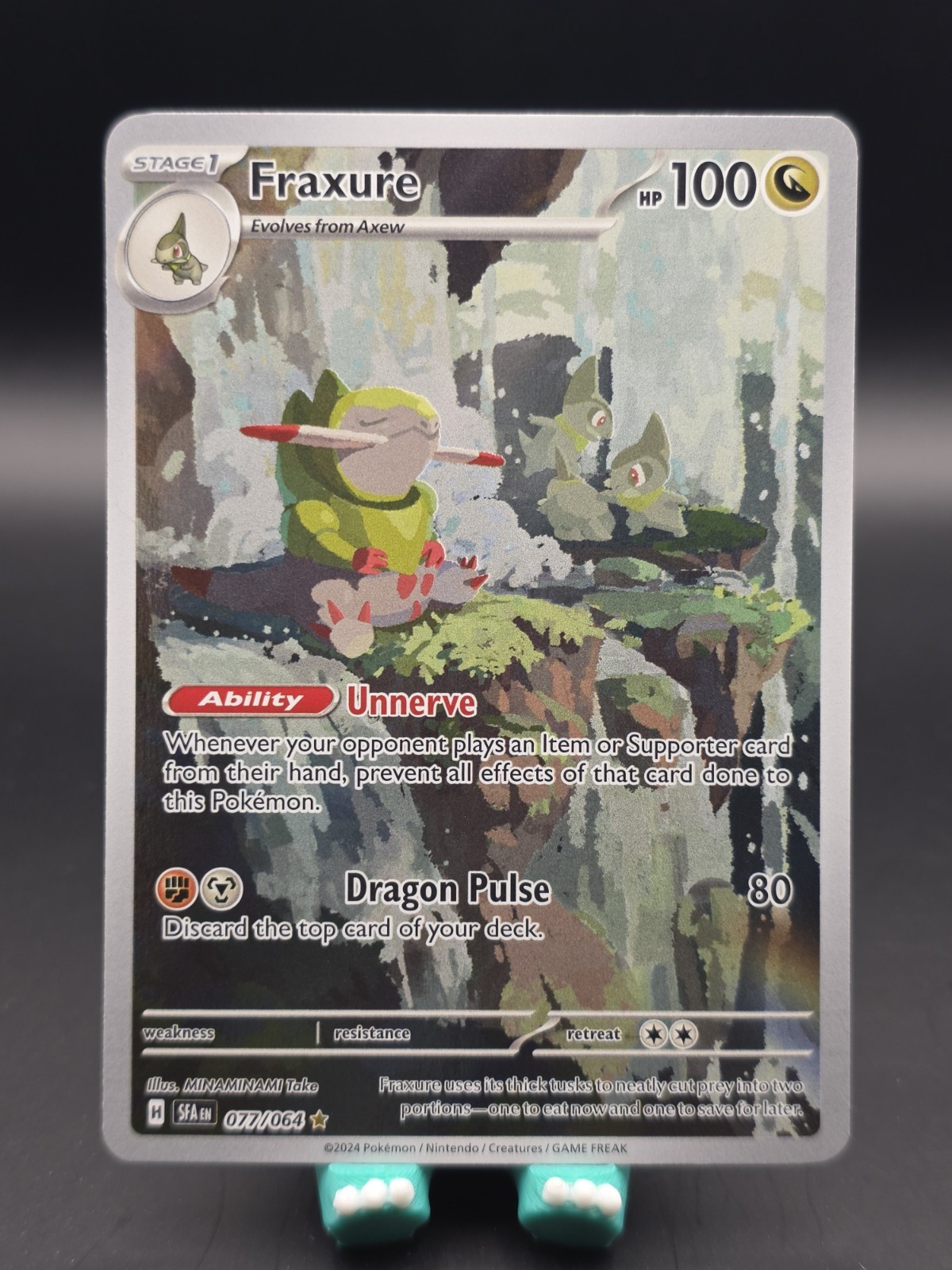 Pokemon TCG Fraxure 077/064 Shrouded Fable Illustration Rare Holo NM