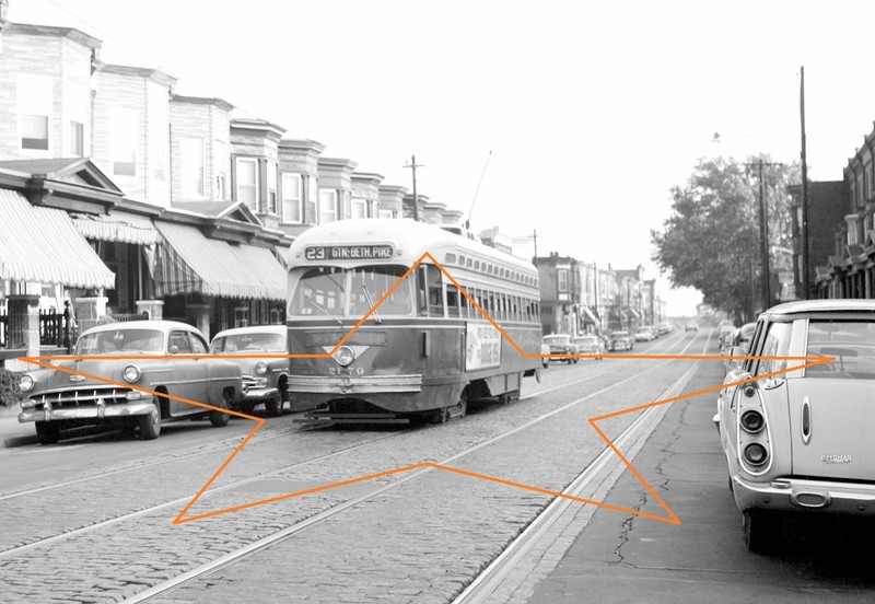 PTC Car 2170 Rte 23 GTN-BETH.PIKE on 10th & Pike August 23 Original B&W Negative