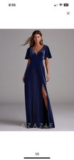NWT Azazie Velvet Navy Blue Bridesmaids Dress Size 20