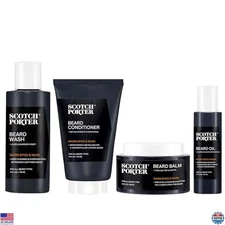 Scotch Porter Beard Care Kit: Cleanse, Moisturize, Soothe & Style Coarse Hair!